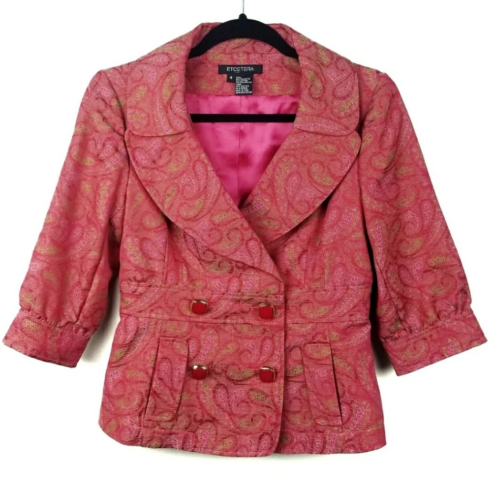Etcetera Paisley Tapestry Peplum Blazer Jacket